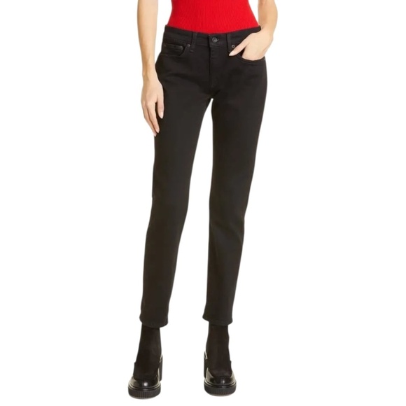RAG & BONE Dre Low-Rise Boyfriend Jeans in Granite Black Wash Size 26 - Picture 1 of 14